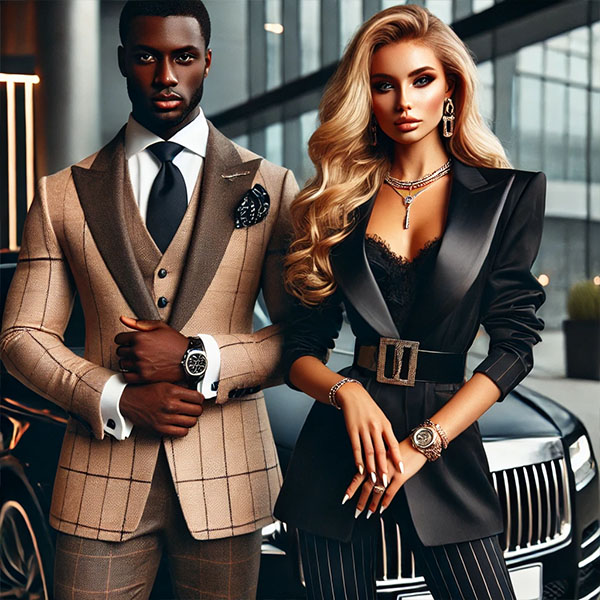 Rich woman with black man